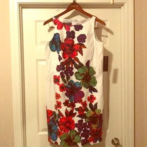 *NEW* Jones New York Sheath Wht MultiDress Sz.14
